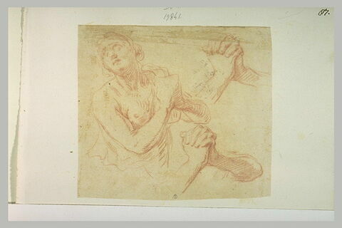 Demi-figure de femme, les mains jointes, et reprise de la position des mains, image 2/2