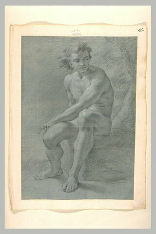 Jeune homme nu, assis, image 1/1