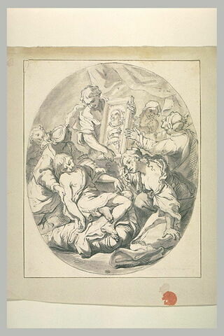 Portrait de saint Joseph présenté à un jeune garçon mourant