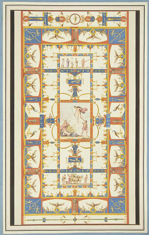 Décoration de voûte entremêlée de diverses figures d'aigles et de paons, image 1/2