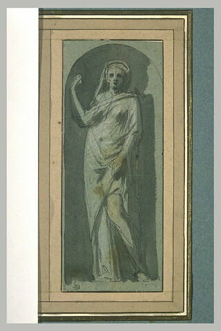 Statue de femme drapée, dans une niche, image 1/1