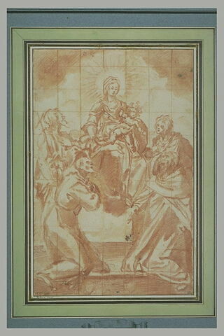 Quatre saints en adoration devant la Vierge à l'Enfant, image 1/1