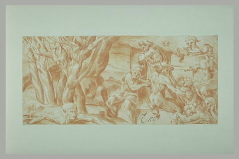 Mercure entouré de figures : frise illustrant les Métamorphoses (?), image 1/1