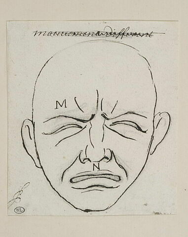 Le Pleurer (dit aussi mouvement différent) : tête vue de face