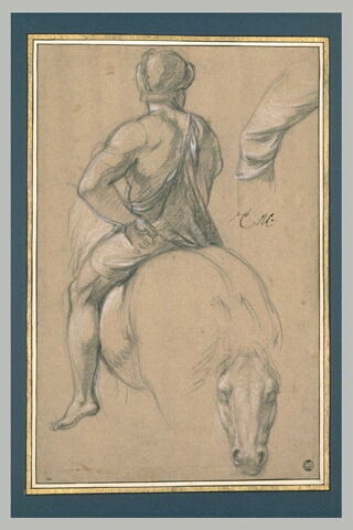 Cavalier casqué, vu de dos, image 1/1
