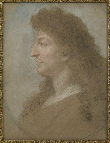 Portrait de Louis XIV, le cou nu et portant de longs cheveux, image 4/4