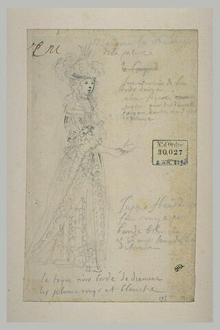 Projet d'habit de bal pour Françoise Louise de La Baume Le Blanc, duchesse de La Vallière, image 2/2