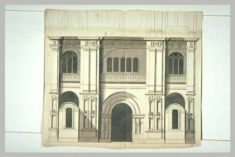 Elévation de la façade d'un bâtiment religieux, image 1/1