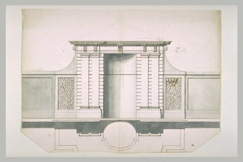 Projet de fontaine dans une niche. Elévation et plan, image 1/1