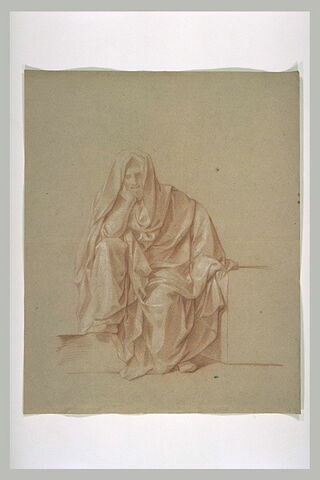 Figure assise, enveloppée d'une draperie, image 1/1