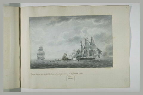 Fin du combat de la Sibylle contre la Magiciene, 1783, image 2/2
