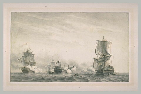 Fin du combat du Guillaume Tell, à la sortie de Malte en 1800, image 1/1