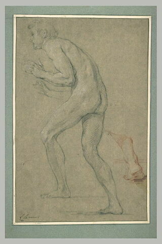 Homme nu, marchant vers la gauche et vu de profil, image 2/2