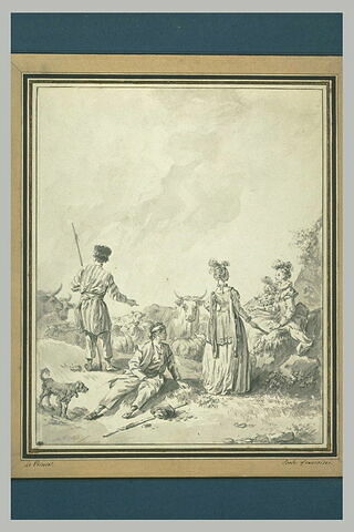 Pastorale avec figures portant des costumes russes, image 1/1