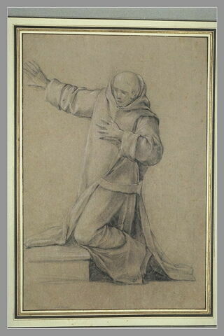Saint Bruno à genoux : étude pour le dix-septième tableau, image 2/2