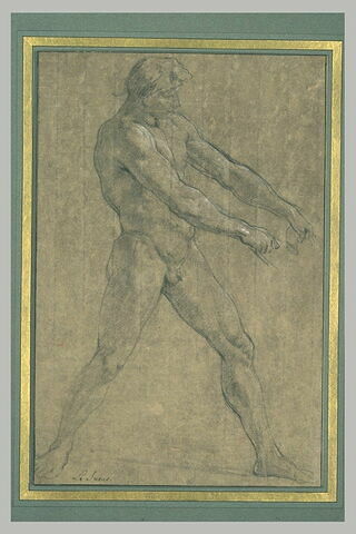 Etude d'homme nu, la figure du bourreau, dans le 'martyre de St Laurent', image 2/2