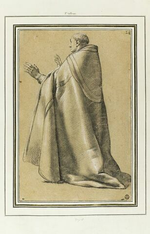 Un prêtre revêtu de ses habits, debout : étude pour le troisième tableau, image 1/2