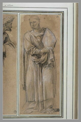 Un prêtre tenant la mitre de saint Hugues : étude pour le septième tableau, image 2/2