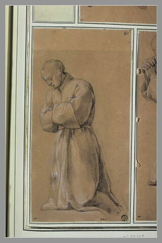 Un homme à genoux, les bras croisés : étude pour le douzième tableau, image 3/3