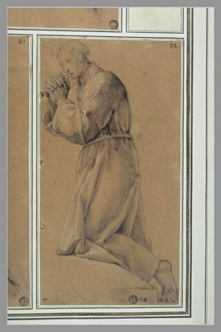 Un homme à genoux, les mains jointes : étude pour le douzième tableau, image 2/2
