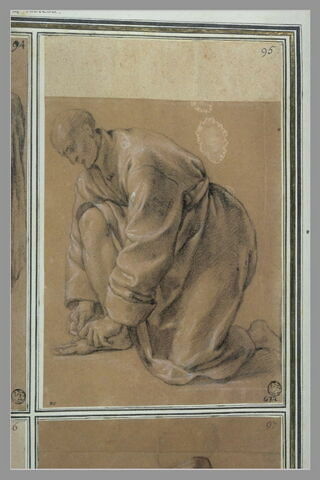 Un chartreux à genoux se chaussant : étude pour le quatorzième tableau, image 2/2