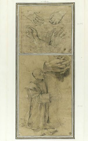 Un chartreux à genoux ; mains : études pour le vingt-et-unième tableau, image 2/3
