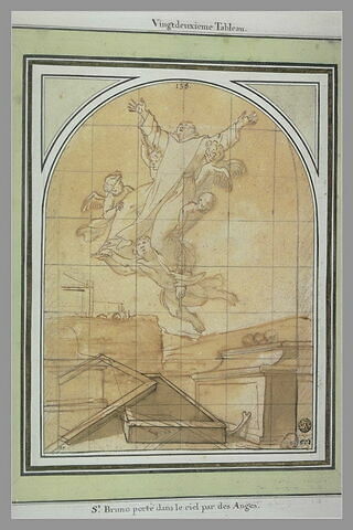 Saint Bruno porté dans le ciel par les anges, image 2/2