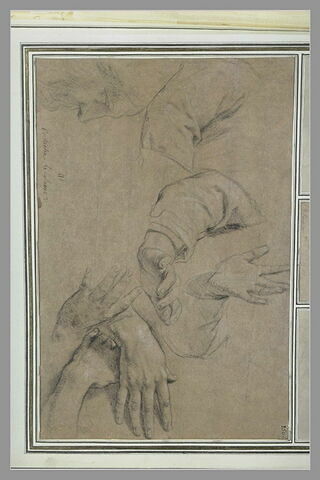 Etude de mains et d'un profil d'homme, image 2/2