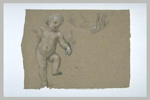 Etude d'un enfant nu, debout, et de trois mains, image 1/1