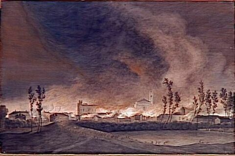 Vue du bourg de Binasco, 25 Mai 1796