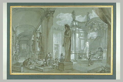 Artistes dessinant dans la cour intérieure du Musée du Capitole à Rome, image 2/3