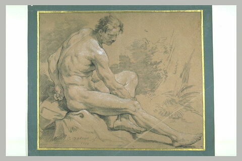 Homme nu assis, image 1/1