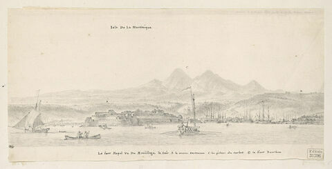 Vue du Fort Royal, Ile de la Martinique, prise du mouillage le soir, en 1771