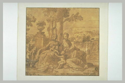 La Sainte Famille avec saint Jean et sainte Elisabeth dans un paysage, image 2/2