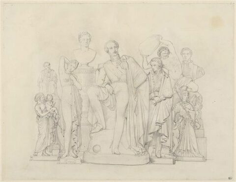 Exposition des oeuvres de Pradier dans son atelier de l'Institut en 1845, image 1/2