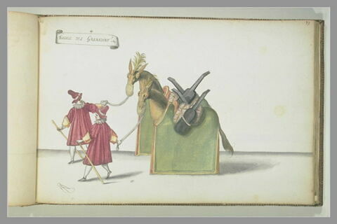 'Bagage des grenadins' : deux figures et deux chevaux, image 1/1