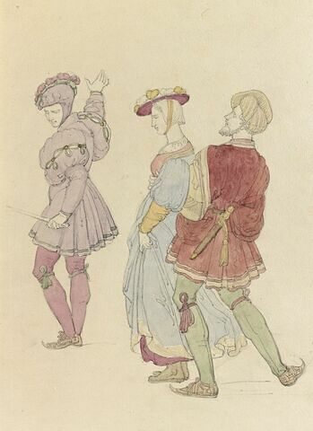 Patineurs en costumes du XVIe siècle, image 2/3