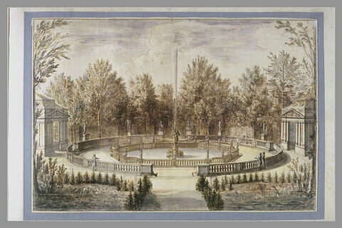 Vue du bosquet de la Renommée dans le parc du château de Versailles, image 2/3