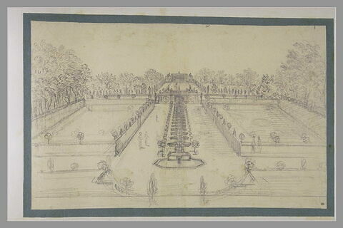 Vue de la cascade et des jardins de la maison de Le Brun à Montmorency, image 2/3