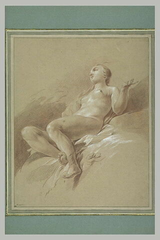 Jeune femme nue, assise sur des rochers, image 2/2