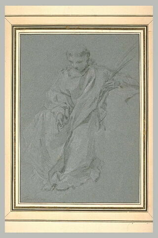 Saint Etienne assis, tenant une palme de martyre, image 2/3