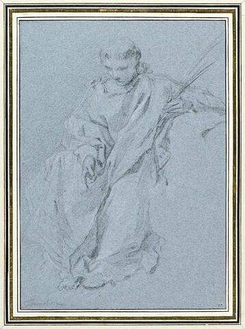 Saint Etienne assis, tenant une palme de martyre, image 3/3