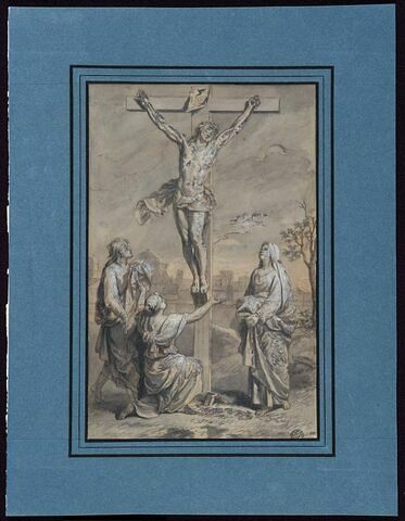 Jésus sur la Croix entouré des saints Madeleine et Jean et la Vierge Marie, image 1/2