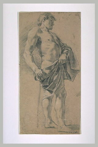 Homme à demi nu, debout, tourné vers la droite, image 1/1