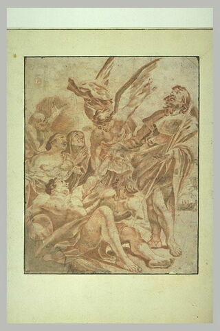 Saint Roch accompagné d'un ange, secourant les pestiférés
