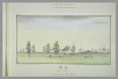 Campagnes de Duguay-Trouin : retraite devant une escade anglaise, 1692