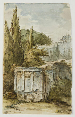 Ruines romaines entourées d'arbres, image 1/2