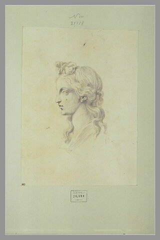 Tête de femme, d'après l'antique, de profil vers la gauche, image 2/2