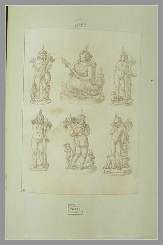 Six statues d'Harpocrates