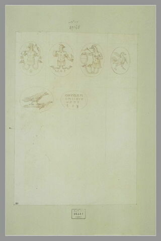 Six talismans, en médaillons et le revers avec inscriptions grecques, image 1/1